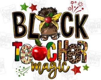Black Teacher magic png sublimation design download, Teacher&#39;s Day png, afro woman png, western Teacher png, sublimate designs download