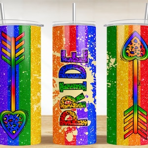 Pride glitter rainbow 20 oz skinny tumbler png, Pride tumbler wrap png, LGBTQ+ 20 oz tumbler designs, tumbler png download