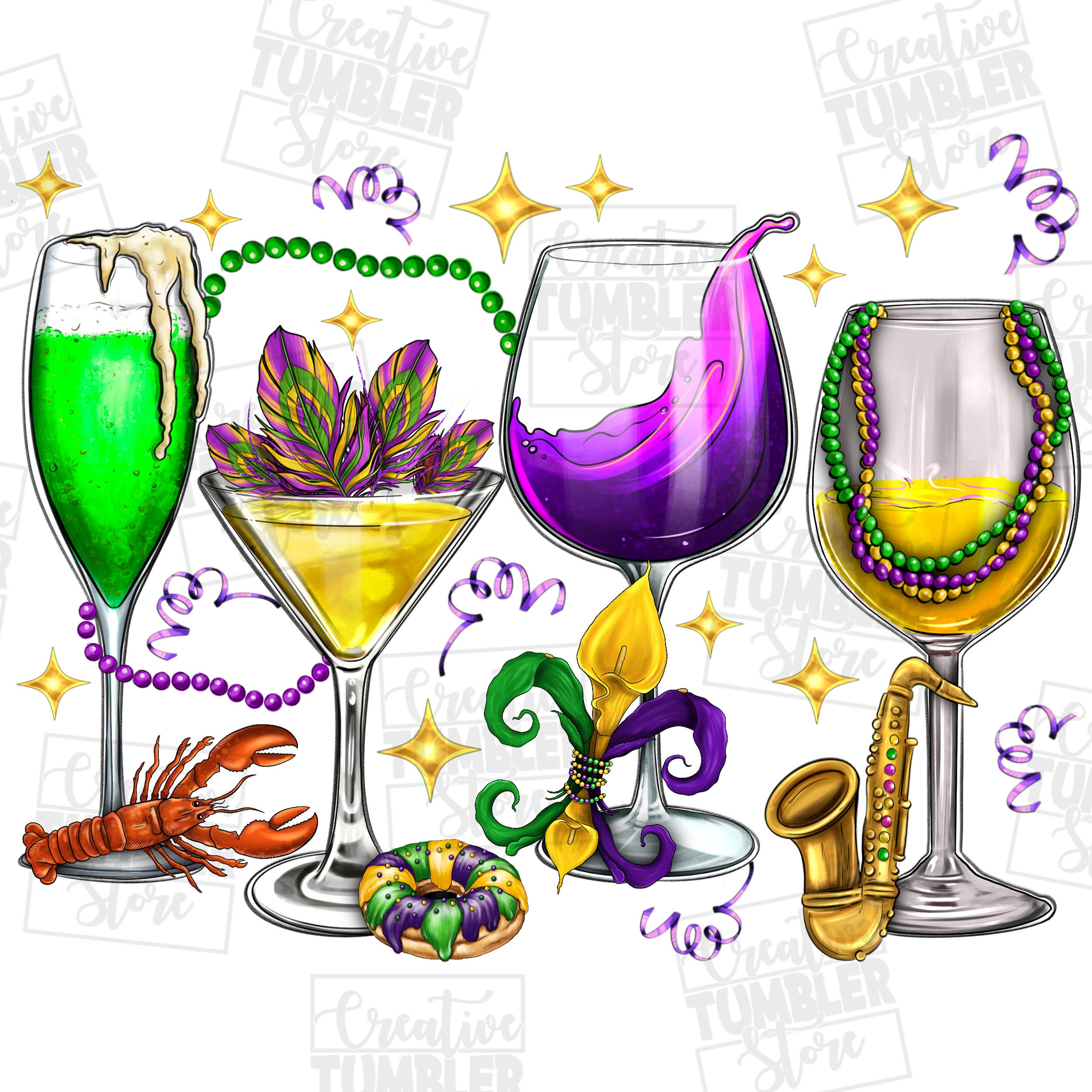 mardi gras glasses