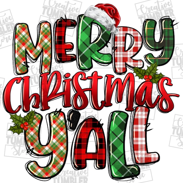 Merry Christmas y'all png sublimation design download, Christmas png, Merry Christmas png, Happy New Year png, sublimate designs download