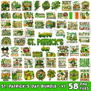 St. Patrick&#39;s Day bundle png sublimation design download, Irish Day png, lucky vibes png, St. Patrick&#39;s design png, sublimate download