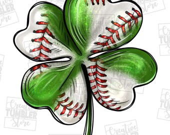 St. Patrick&#39;s Day clover with Baseball png, St. Patrick&#39;s Day png, Irish Day png, lucky vibes png, sublimate designs download