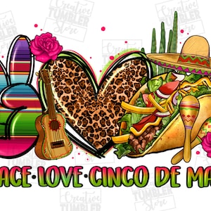 Frieden Liebe cinco de Mayo png Sublimation Design download, mexikanische png, Mexiko png, Fiesta png, sublimieren designs download