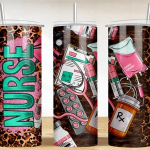 Nurse 20 oz skinny tumbler png sublimation design download, Nurse tumbler wrap png, Nurse 20 oz tumbler designs, tumbler png download
