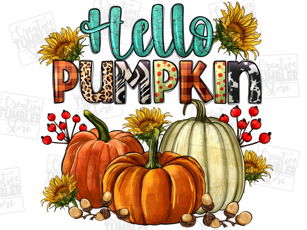 Hello Pumpkin Png Sublimation Design Download, Autumn Png, Fall Vibes ...