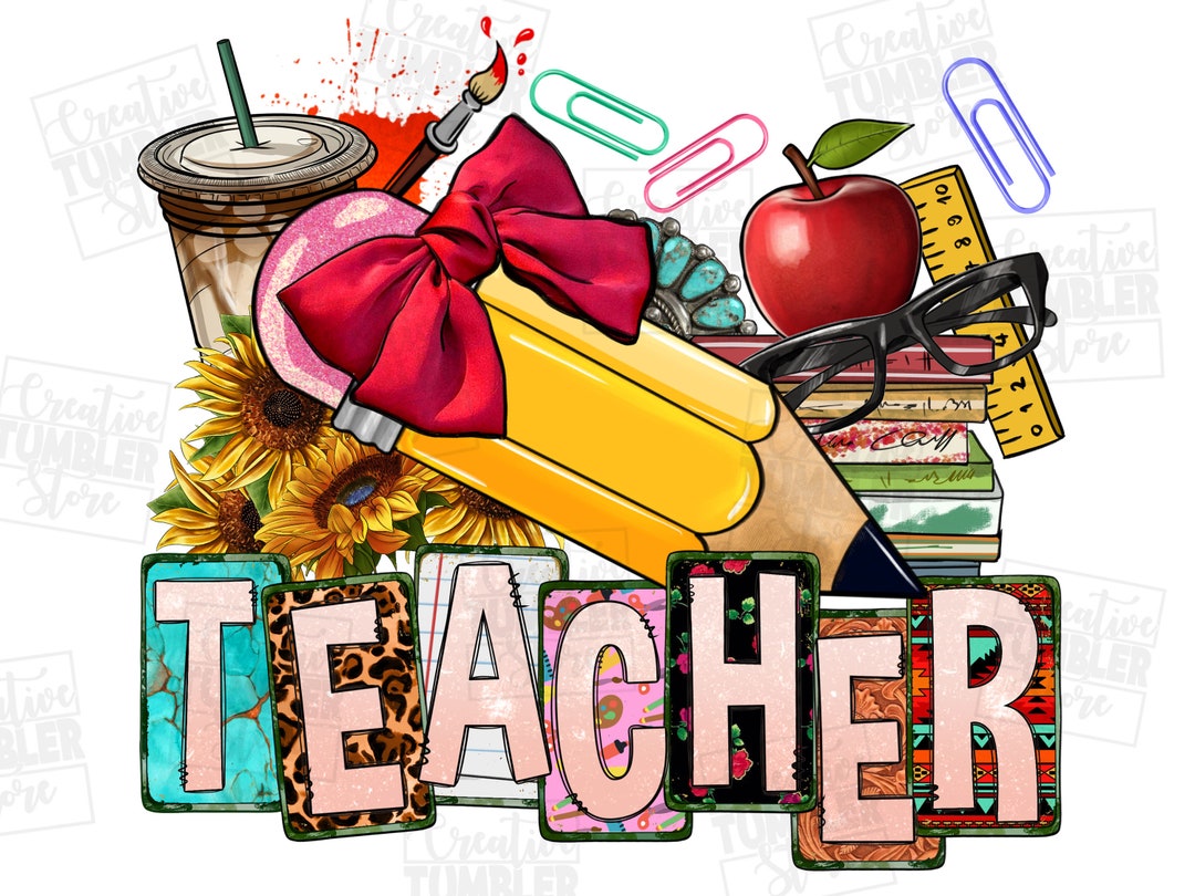 Teacher School Png Sublimation Design Download, Back to School Png