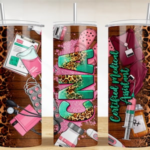 Certified Nursing Assistant 20 oz skinny tumbler png, CNA tumbler wrap png, Nurse 20 oz tumbler designs, tumbler png download