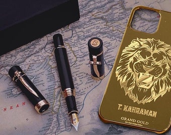 iPhone 16 Pro Max Case, Luxury iPhone 16 Pro Case, 24K GOLD Plated iPhone 15 Pro Max Case, Gold Gift iPhone Case, Handmade Steel iPhone Case