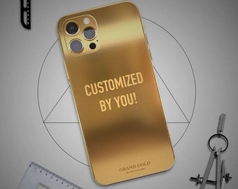 Gold iPhone 16 Pro & 15 Pro Max Cases / Customizable Gold iPhone / 15 14 Series Real Gold Plated iPhone Case / Special Handmade Case iPhone