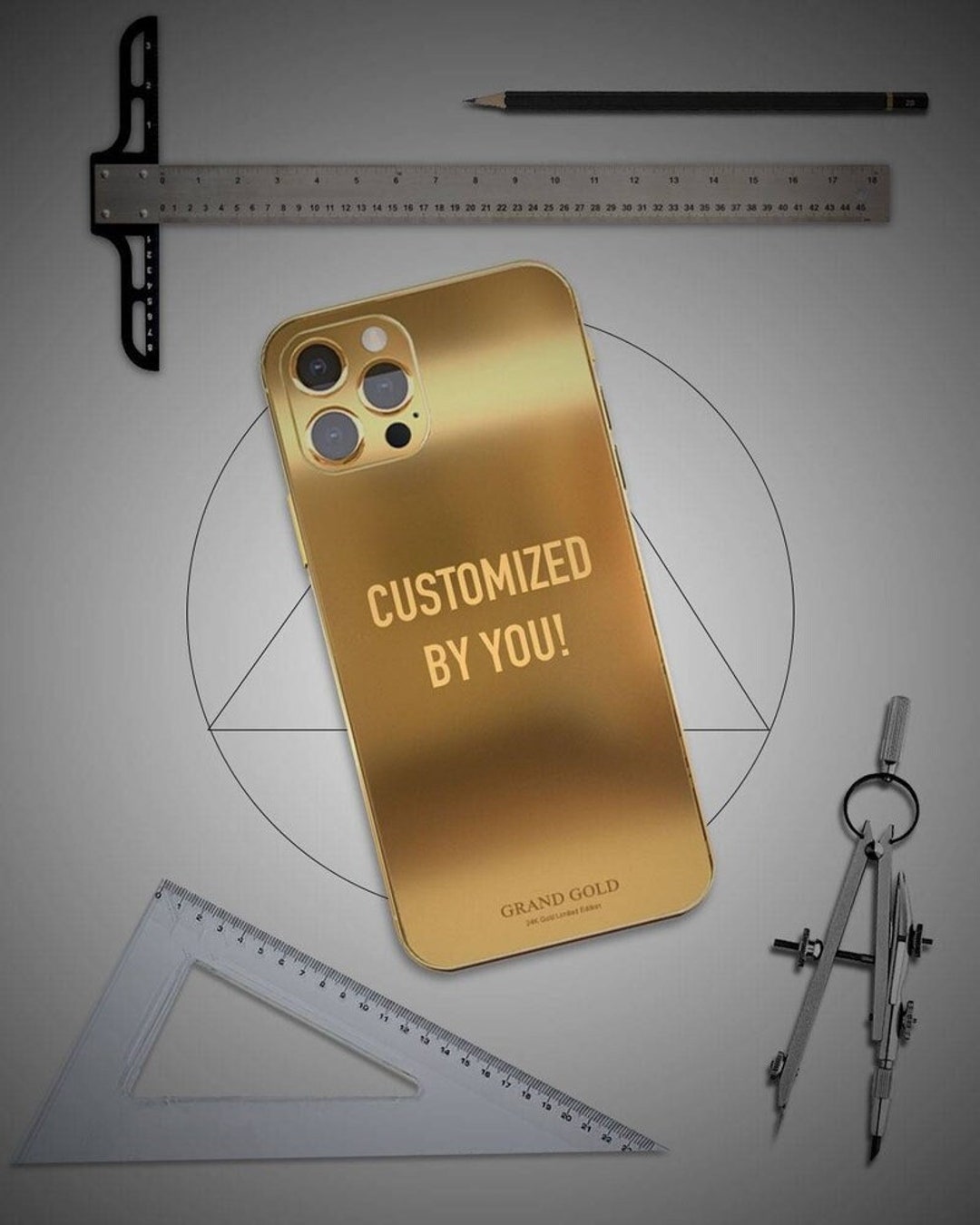 Gold iPhone 15 Pro & 15 Pro Max Cases / Customizable Gold iPhone / 15