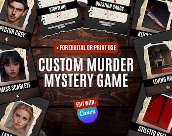 Customisable Canva Murder Mystery birthday Dinner Party | Birthday Digital  Download Game | Printable Birthday Clue Game | Clue party