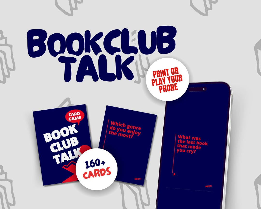 Book Club Talk Card Game: 160+ Conversation Starters (PDF Download) - Etsy