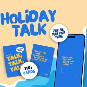 Summer Holiday Card Game | Holiday Family Game Instant Download & Play | Conversation Cards | Friend Card Game Summer Party Card Game
