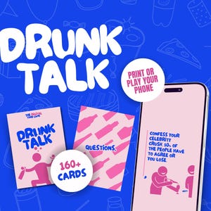 Drunk Talk Partyspiel Trinkspiel für Partynacht Kartenspiel Digitales Geburtstagskartenspiel Bachelorette Spiel oder Girl Night Kartenspiel