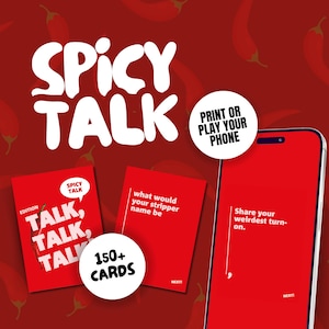 Kaartspel Spicy Questions Feestkaartspel voor volwassenen Drinkspel met Spicy Questions Digitale download Valentijnskaartspel Spicy Couple