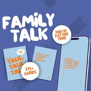 Jeu de cartes Questions familiales Jeu de cartes Liens familiaux : conversations captivantes pour tous les âges Jeu de cartes Talk des Fêtes Téléchargement et jeu instantanés
