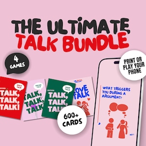 Talk Bundle Party Vraag Kaartspel Ladies Night Drinking Party game Pittig kaartspel Diepgaande vragen Liefde Kaartspel Digitaal downloaden en spelen