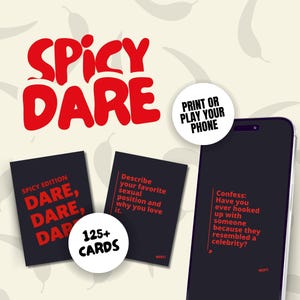 Spicy Dares Kartenspiel für Erwachsene | Frech wagt Kartenspiel für Paare mit würzigen Fragen und Geständnisse Sofortiger digitaler Download