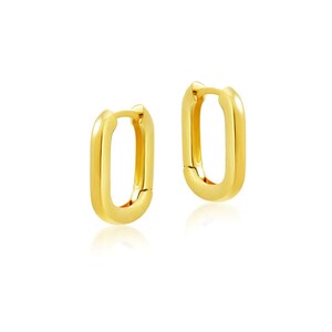 Paper Clip Earrings 18K Gold Plated Sterling Silver Minimalist Earrings ...