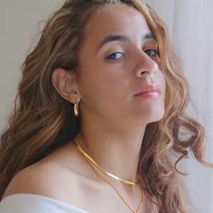 Herringbone Necklace Gold plated sterling silver | minimalistic necklace | snake herringbone choker