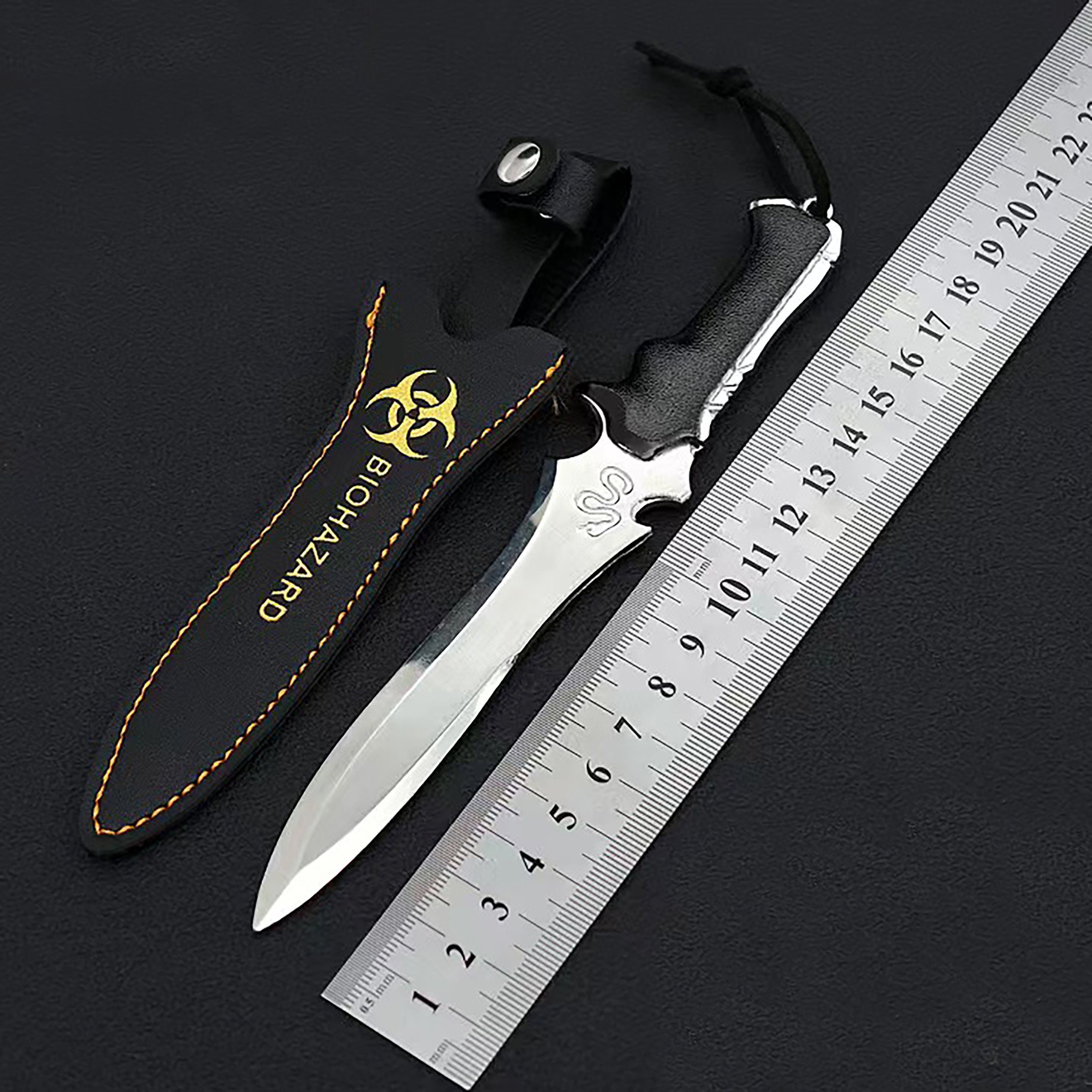  VIKINGSHUB Custom Handmade 5160 Spring Steel Resident Evil 4  Jack Krauser Full Tang Knife, Hunting knife, Gaming Knife, Giant Version :  Sports & Outdoors