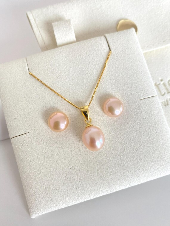 Peach Cultured Freshwater Pearl Earrings Crystal Gold-plated Peach Cultured Freshwater Pearl Earrings Crystal Gold-plated