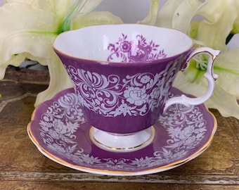 Vintage Japan Purple Violet Teacup and Saucer (#DCG1118) - Etsy