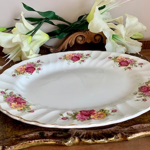 Vintage Rose Garden Platter by Myott, Staffordshire, Made in England