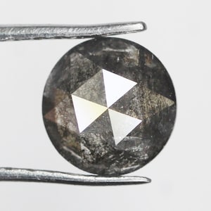 0.67 Ct Natural Loose Round Rose cut salt and pepper diamond Rose cut Diamond Real Diamond For Ring