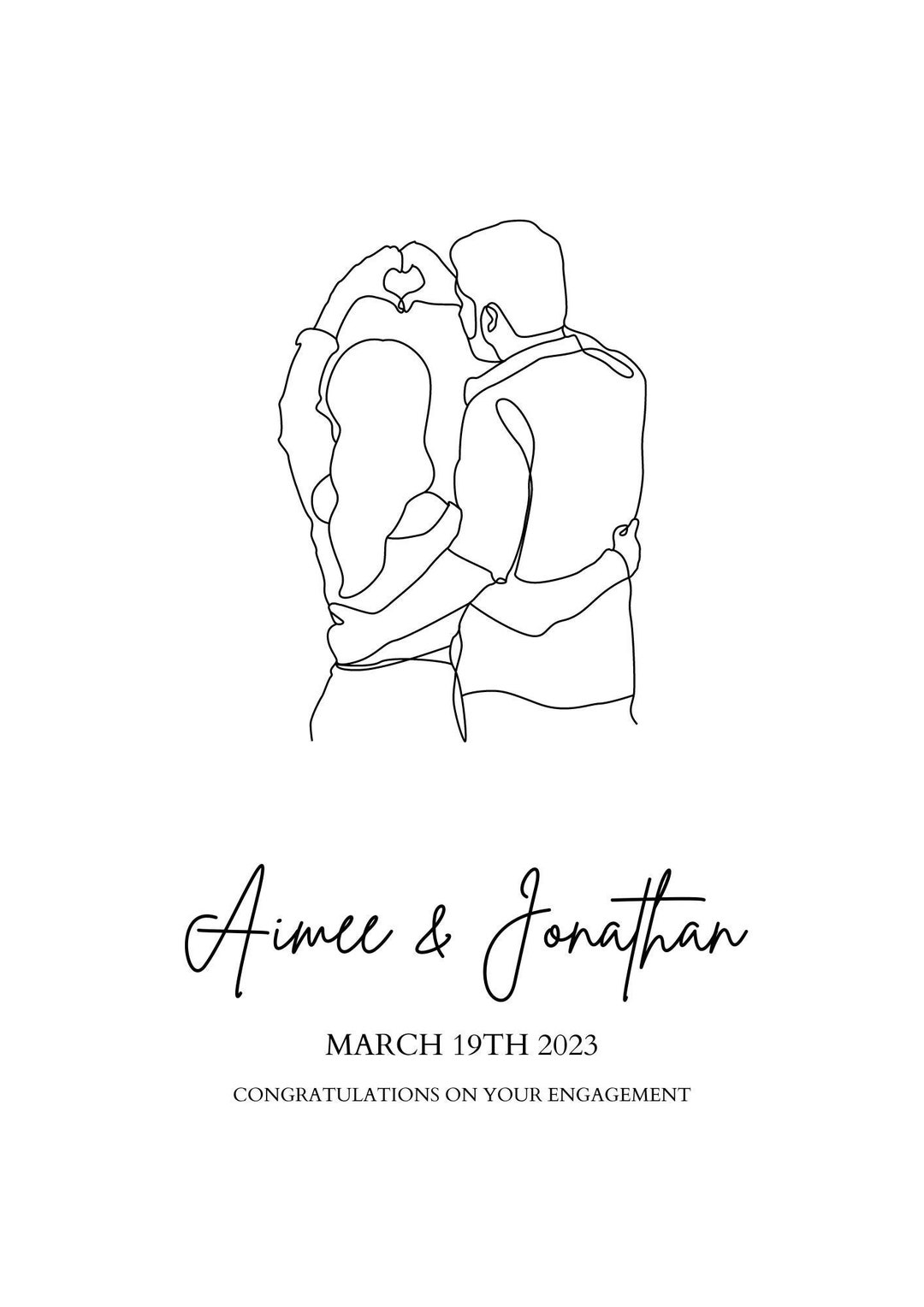 Editable, Printable A4 Engagement Print. Digital Download. Etsy