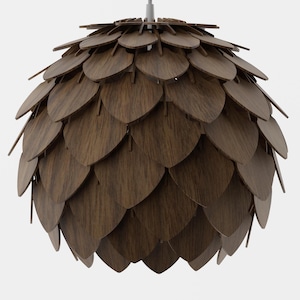 Walnut color Wooden pendant lighting wooden ceiling light pinecone lamp wood lamp shade handmade light, chandelier lighting dining room