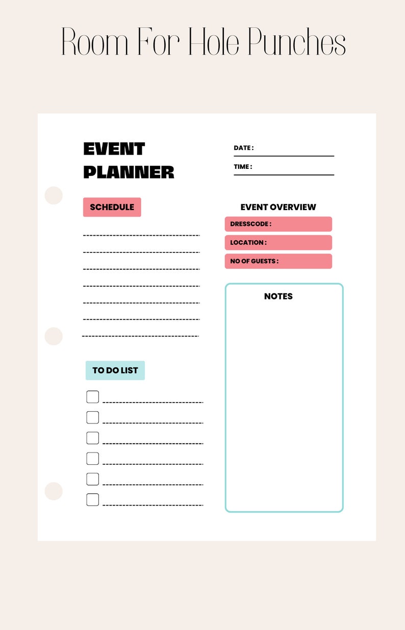 Event Planner Printable Editable Event Schedule Simple - Etsy