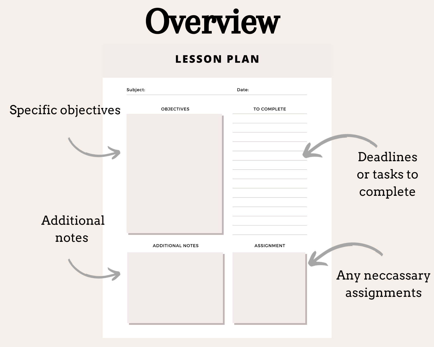 Lesson Plan Printable Lesson Plan Editable Lesson Plan Etsy