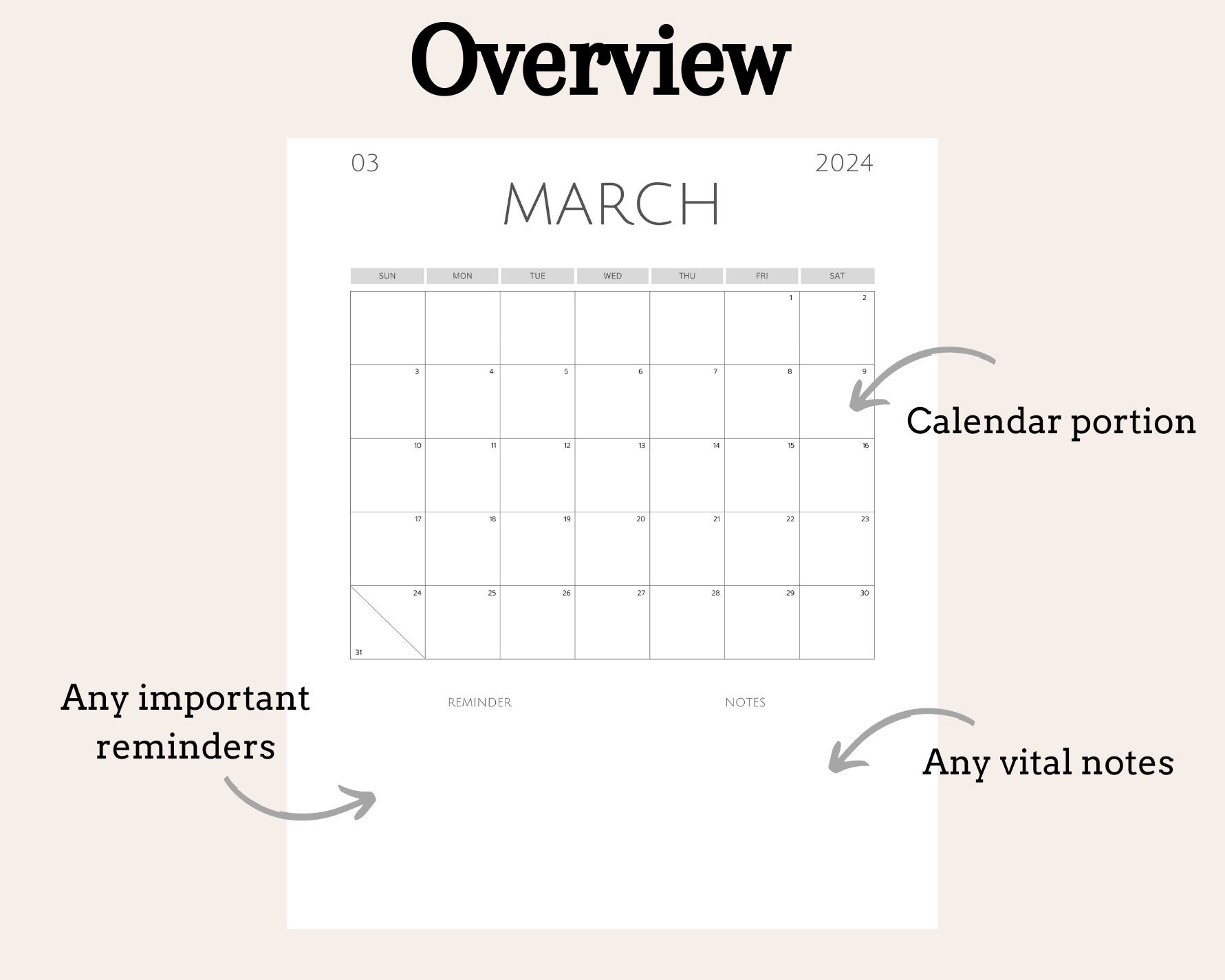 March 2024 Calendar, March 2024 Schedule, Monthly Calendar, 2024