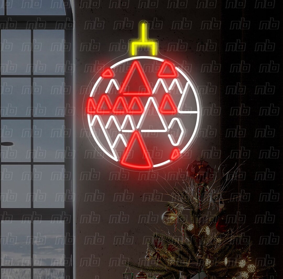 Christmas Ball Handmade Neon Lights Sign With Dimmer Holiday Etsy