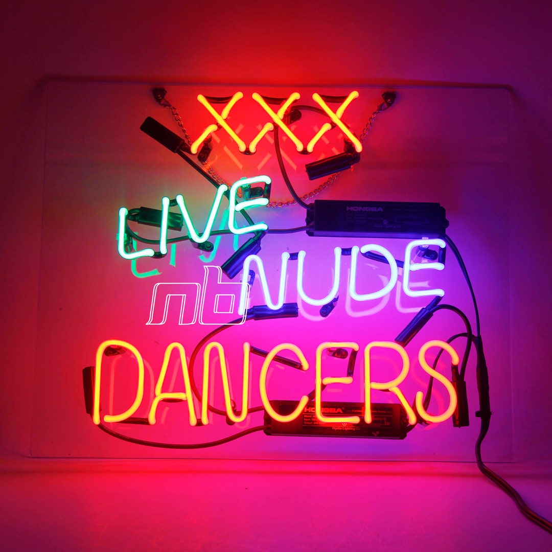 XXX Live Nude Dancers Custom Real Glass Neon Sign Wall