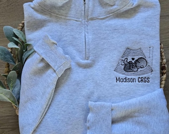 Ultrasound Tech Quarter Zip Sweatshirt, RDMS Pullover Sweatshirt, Ultrasound Tech Gift, RDMS Grad Gift, Ultrasound Technologist Shirt