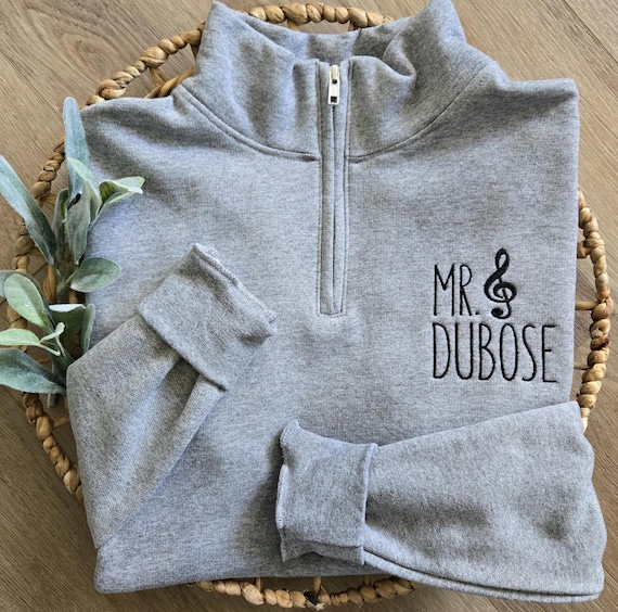 Music Teacher Quarter Zip Sweatshirt, Piano Teacher Gift, Choir Director, Band Director Gift, Chorus Teacher Gift, Orchestra Teacher Gift