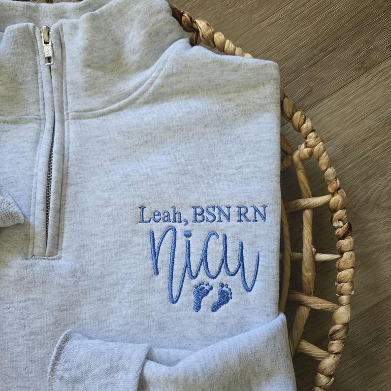 Personalized NICU Sweatshirt, Neonatal Nurse Sweater, NICU Quarter Zip Sweatshirt, NICU Preceptor Gift, Neonatal Intensive Care Unit Shirt Bild 13