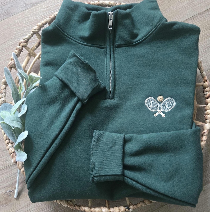 Pickleball Embroidered Quarter Zip Sweatshirt, Custom Pickleball Sweatshirt, Pickleball Gift Idea, Pickleball Shirt, Gift Pickleball Player image 5