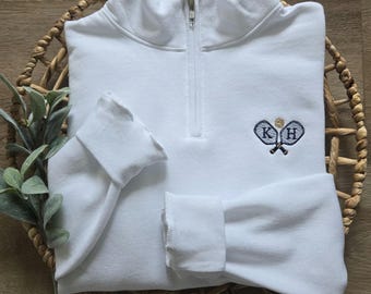 Pickleball Embroidered Quarter Zip Sweatshirt, Custom Pickleball Sweatshirt, Pickleball Gift Idea, Pickleball Shirt, Gift Pickleball Player