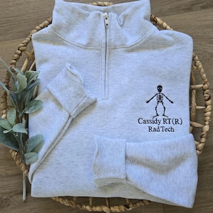 Sweat-shirt Rad Tech avec fermeture éclair quarte, cadeau technologue en radiologie, pull-over pour imagerie diagnostique, vêtements techniques en radiologie, pull RT, technique en radiologie