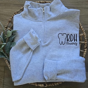 Dental Quarter Zip Sweatshirt Gift, Dental Assistant Shirt, Grad Gift for Dentist, Dental Hygienist Sweatshirt, Dental Graduation Gift