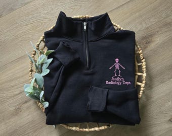 Rad Tech Quarter Zip Sweatshirt, Radiologic Technologist Gift, Diagnostic Imaging Pullover, Radiology Tech Apparel, RT Sweater, X-Ray Tech