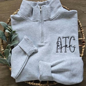 Certified Athletic Trainer Gift, ATC or AT Gift, Athletic Trainer Quarter Zip Pullover Sweatshirt, Personalized Athletic Trainer Shirt