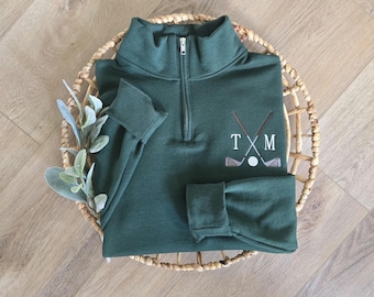 Monogrammed Golf Sweatshirt, Quarter Zip Golf Shirt, Golf Team Sweater, Golf Team Jacket, Embroidered Golf Gift, Golf Pullover Sweatshirt