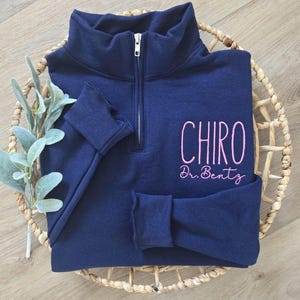Chiropractor Gift, DC Graduation Gift, Chiropractic Sweater Embroidery, Chiropractor Quarter Zip Sweatshirt, Chiropractor Sweatshirt