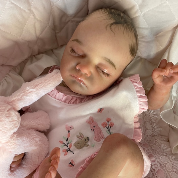 READY NOW Beautiful Baby girl asleep  hand-painted reborn doll child’s gift collectors item by Honey Gowing