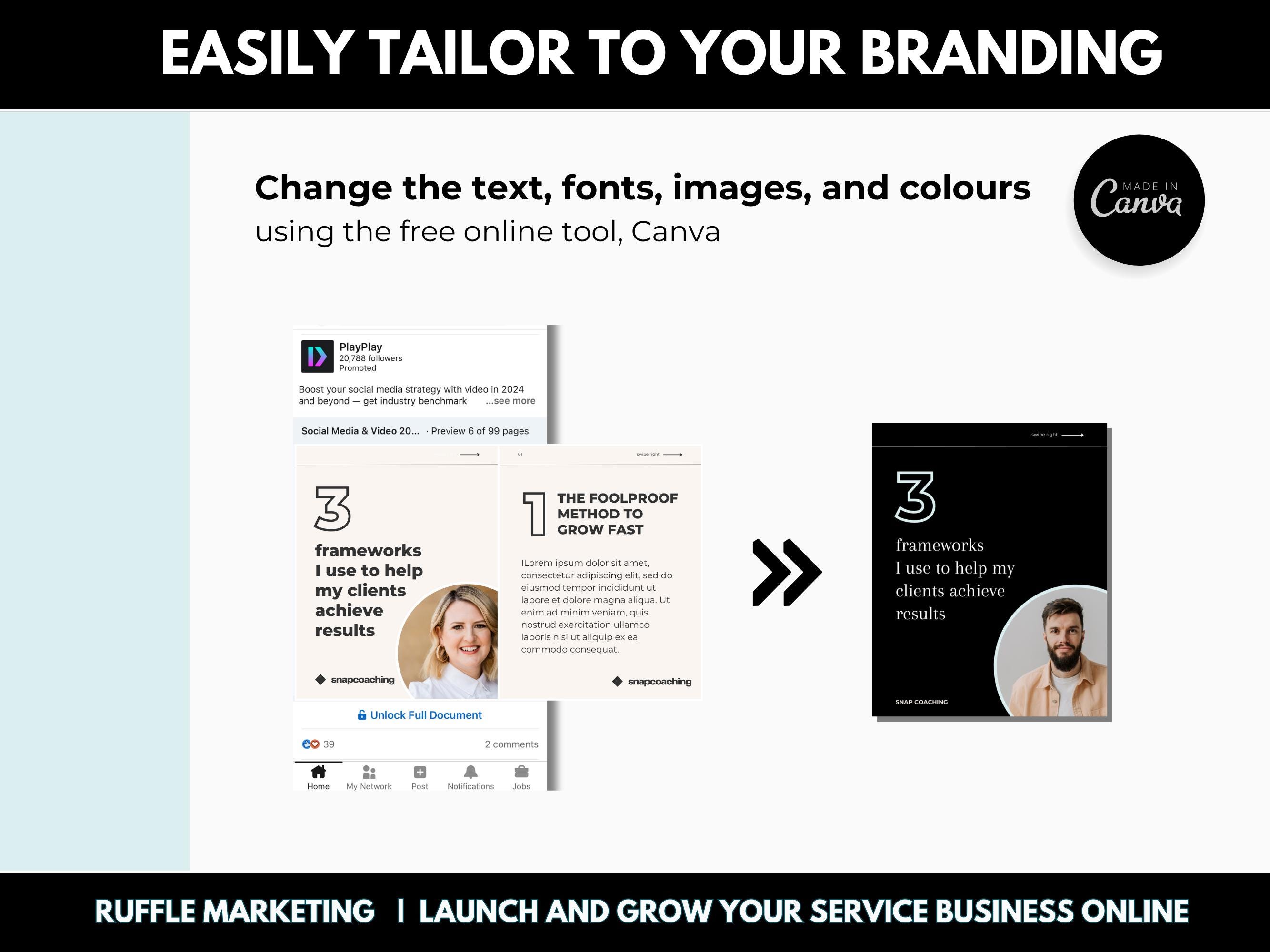 8 Linkedin Carousel Posts Editable Canva Template Neutral Social Media