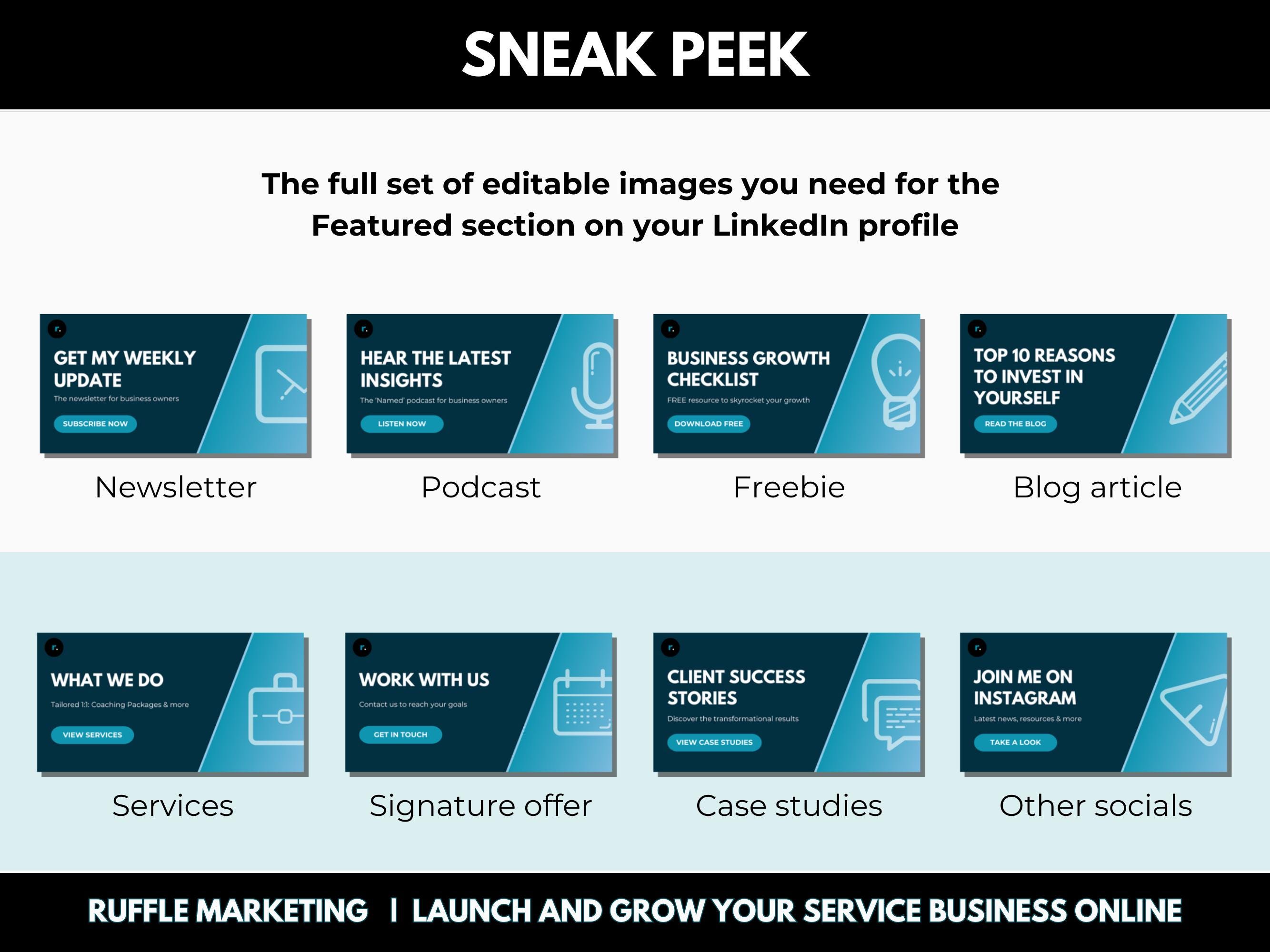 Linkedin Featured Section Thumbnails Canva Templates, Linkedin Profile ...